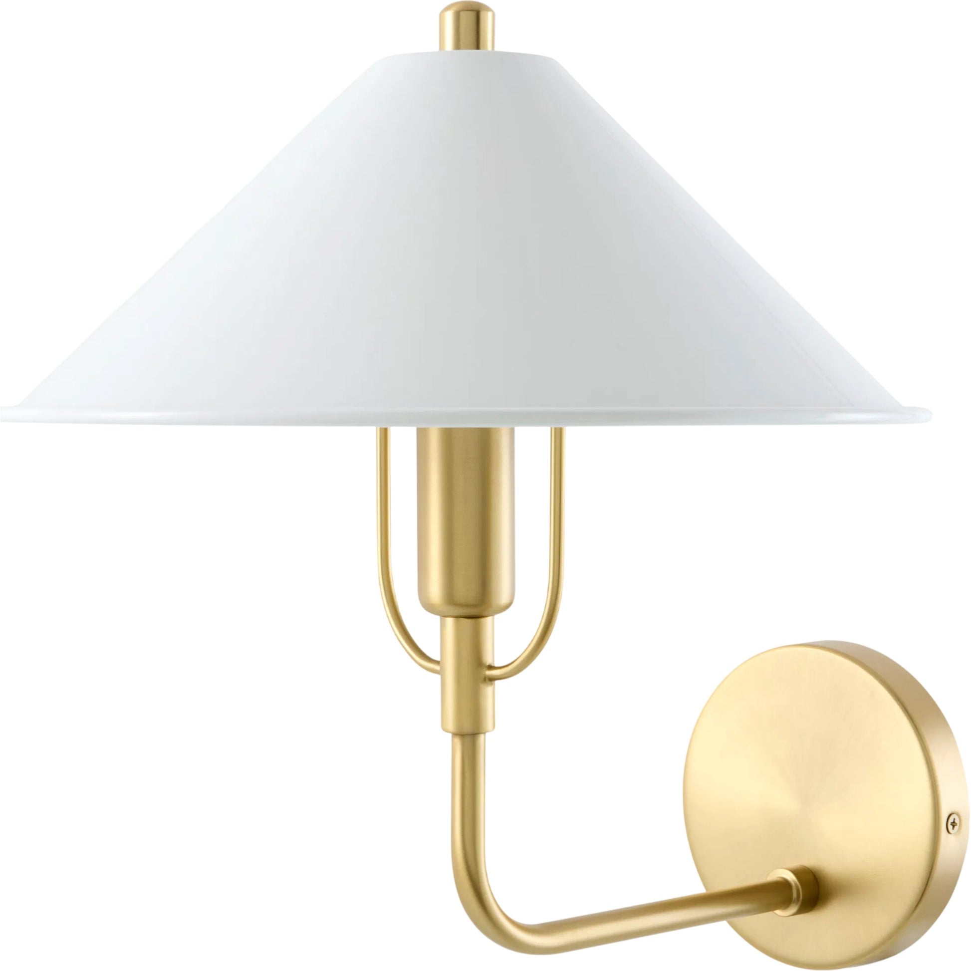 Vellari Wall Sconce by Surya in white, metallic brass, white, black and electroplated. Made from iron, linen, polystyrene in a unique style.