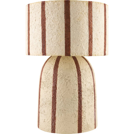 Velluto Accent Table Lamp by Surya in beige. Made from resin, paper, polystyrene in a eclectic & global style.
