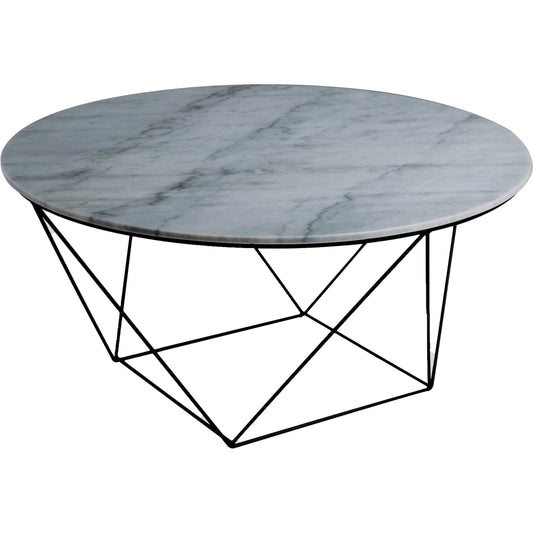 Valencia Round Coffee Table by LH Imports in white and black matte. Made from unique in a unique style.