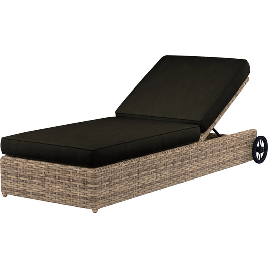 Havana Outdoor Adjustable Chaise by Sunset West in tobacco. Made from resin wicker in a modern style.