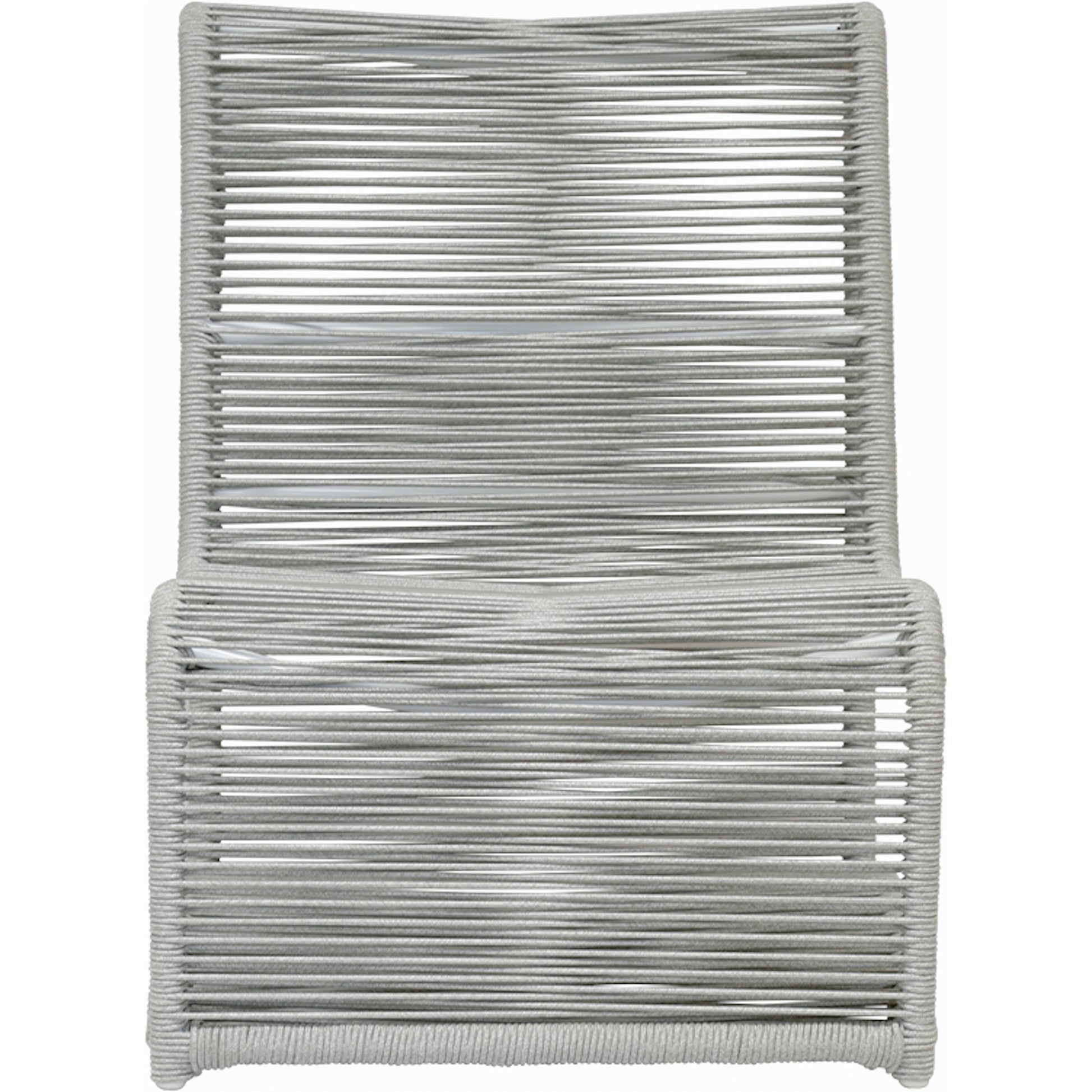 Milano Outdoor Armless Club Chair by Sunset West. Made from olefin rope in a coastal style.