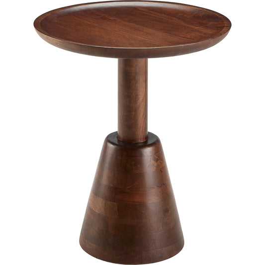 Maeve - 500554 by Surya in top: brown, base: dark brown and wood finish, polished. Made from top: mango wood, base: mango wood in a rustic style.