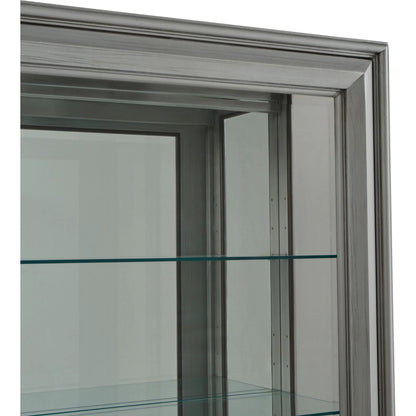 Traditional Sliding Door Curio by Pulaski Furniture in gray. Made from birch wood in a modern style.