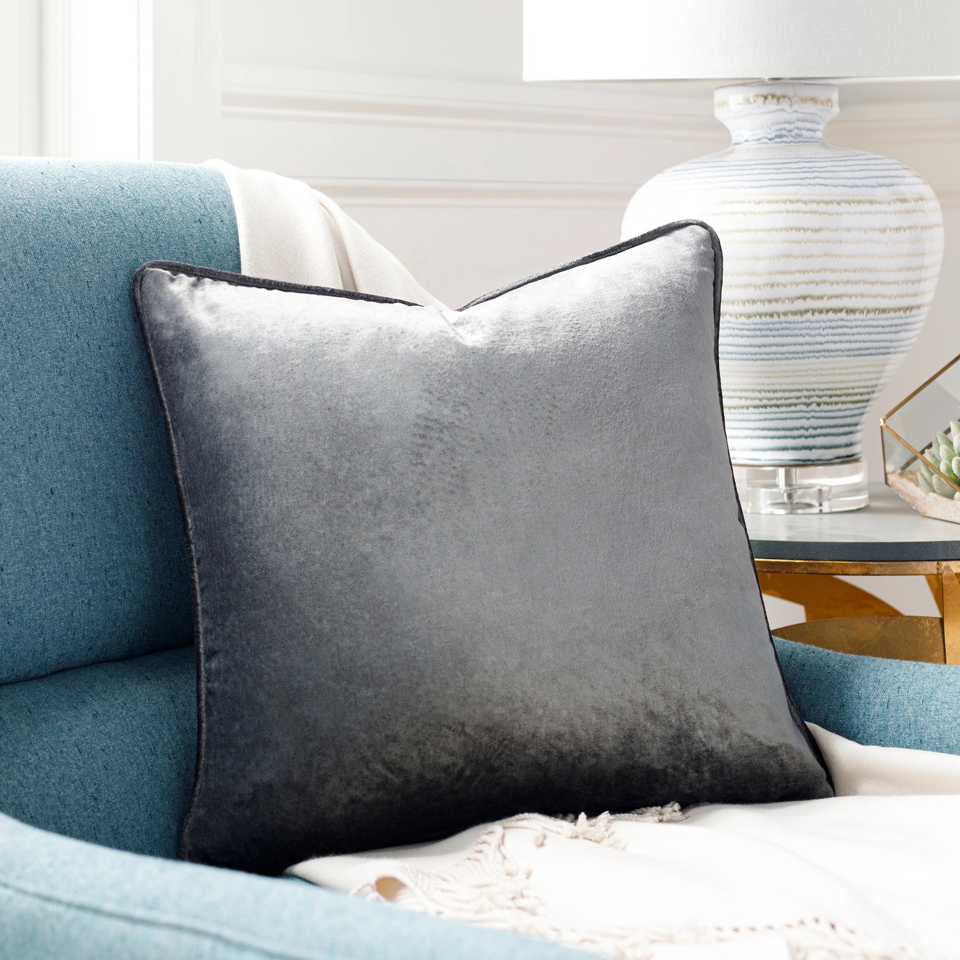 Velvet Mood Pillow - 14781 by Surya. Made from 100% viscose in a traditional style.