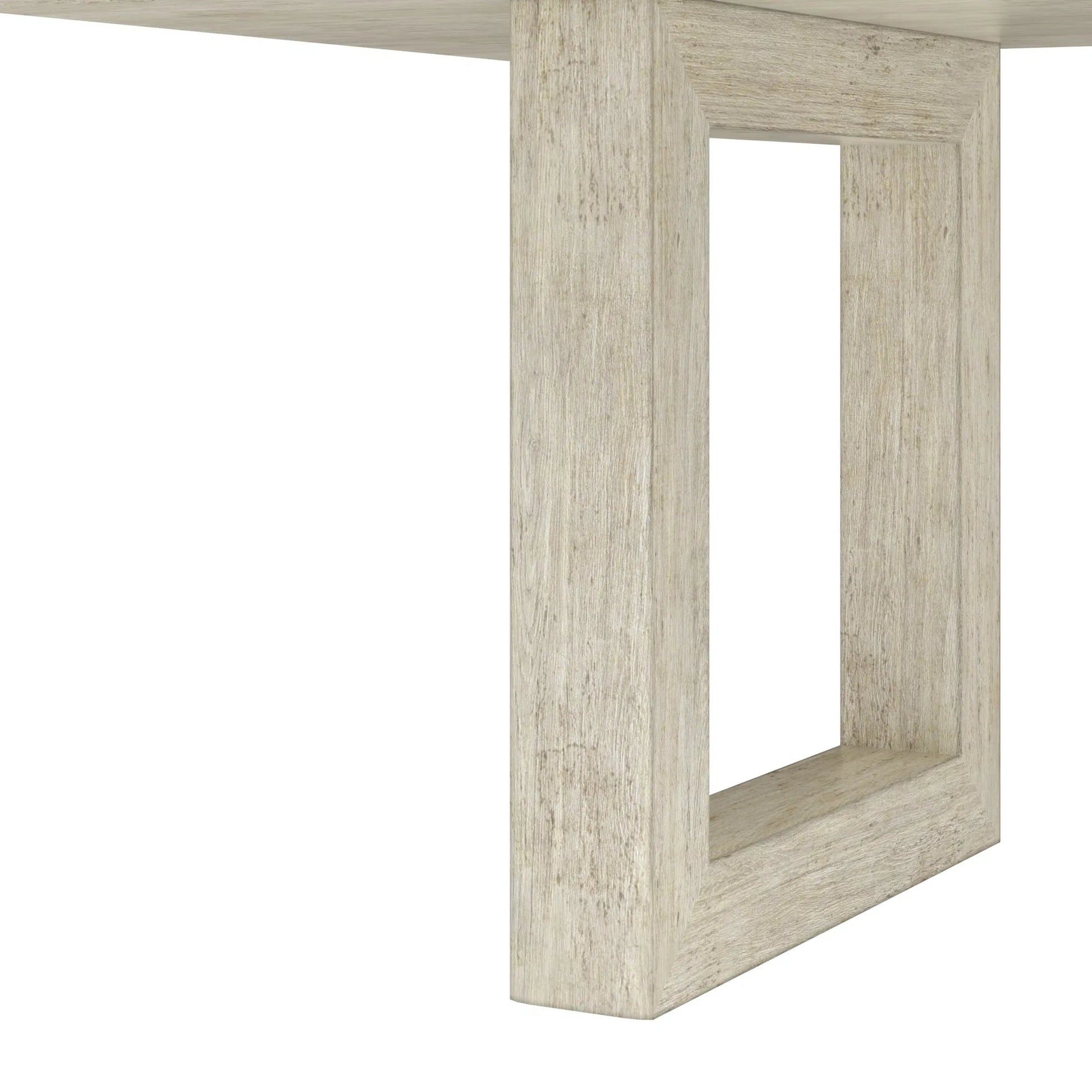 Cotiere Extension Dining Table by A.R.T. Furniture in linen. Made from parawood solids, mixed split cathedral, quarter white oak veneers, fabric in a transitional style.