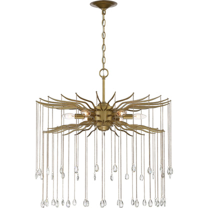 Lark 6-Light Chandelier by Lumanity in brass. Made from iron, crystal in a modern style.