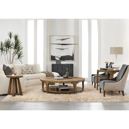 Chapman Side Table by Hooker Furniture in sorrel. Made from white oak veneers, metal in a modern style.