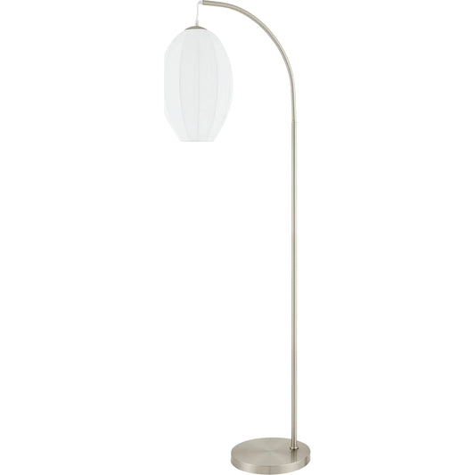 Vamo Accent Floor Lamp by Livabliss in white, metallic nickel, translucent and plated. Made from iron, linen in a unique style.