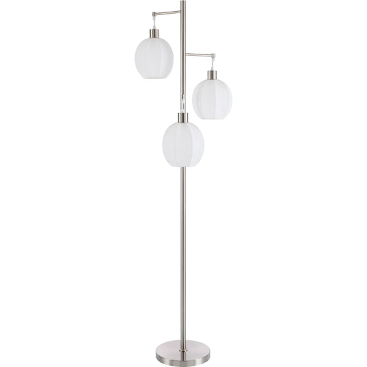 Vamo Accent Floor Lamp by Livabliss in nickel and plated. Made from iron, linen in a unique style.