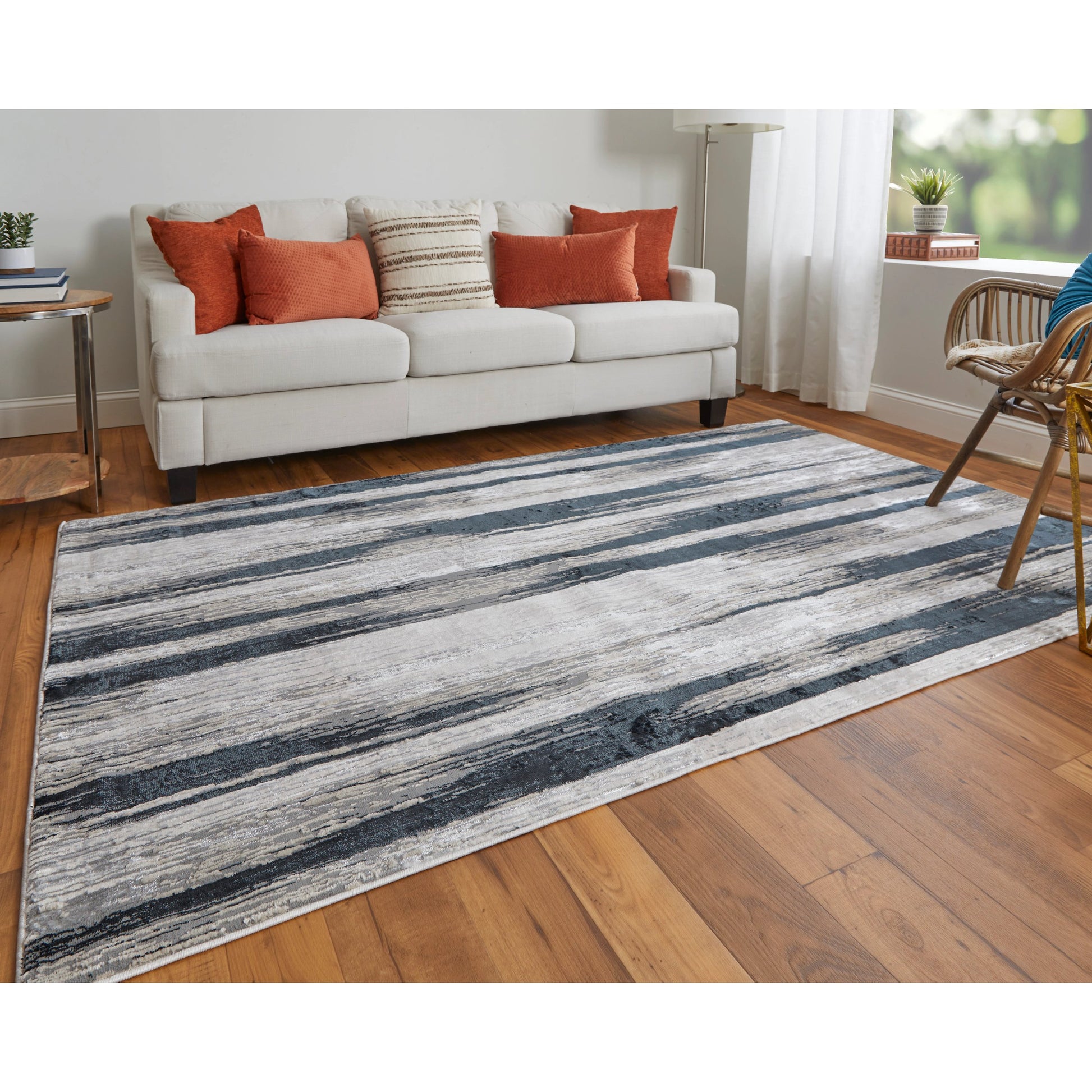 Micah Rug - 3338F by Feizy in black, silver, gray. Made from polyester, polypropylene in a unique style.