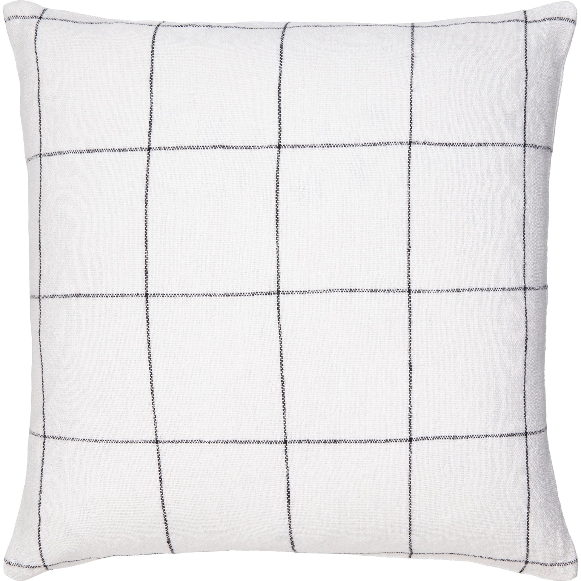 Vermont Pillow - 481780 by Surya in ivory, charcoal. Made from front: 100% linen, back: 100% linen in a modern style.