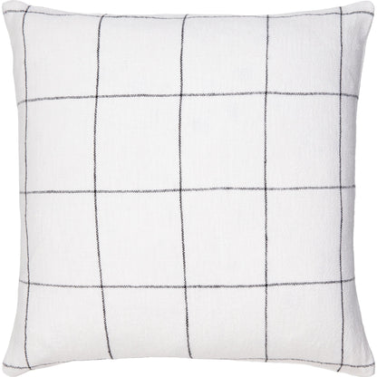 Vermont Pillow - 481780 by Surya in ivory, charcoal. Made from front: 100% linen, back: 100% linen in a modern style.
