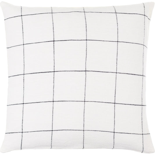 Vermont Pillow - 481780 by Surya in off-white. Made from front: 100% linen, back: 100% linen in a modern style.