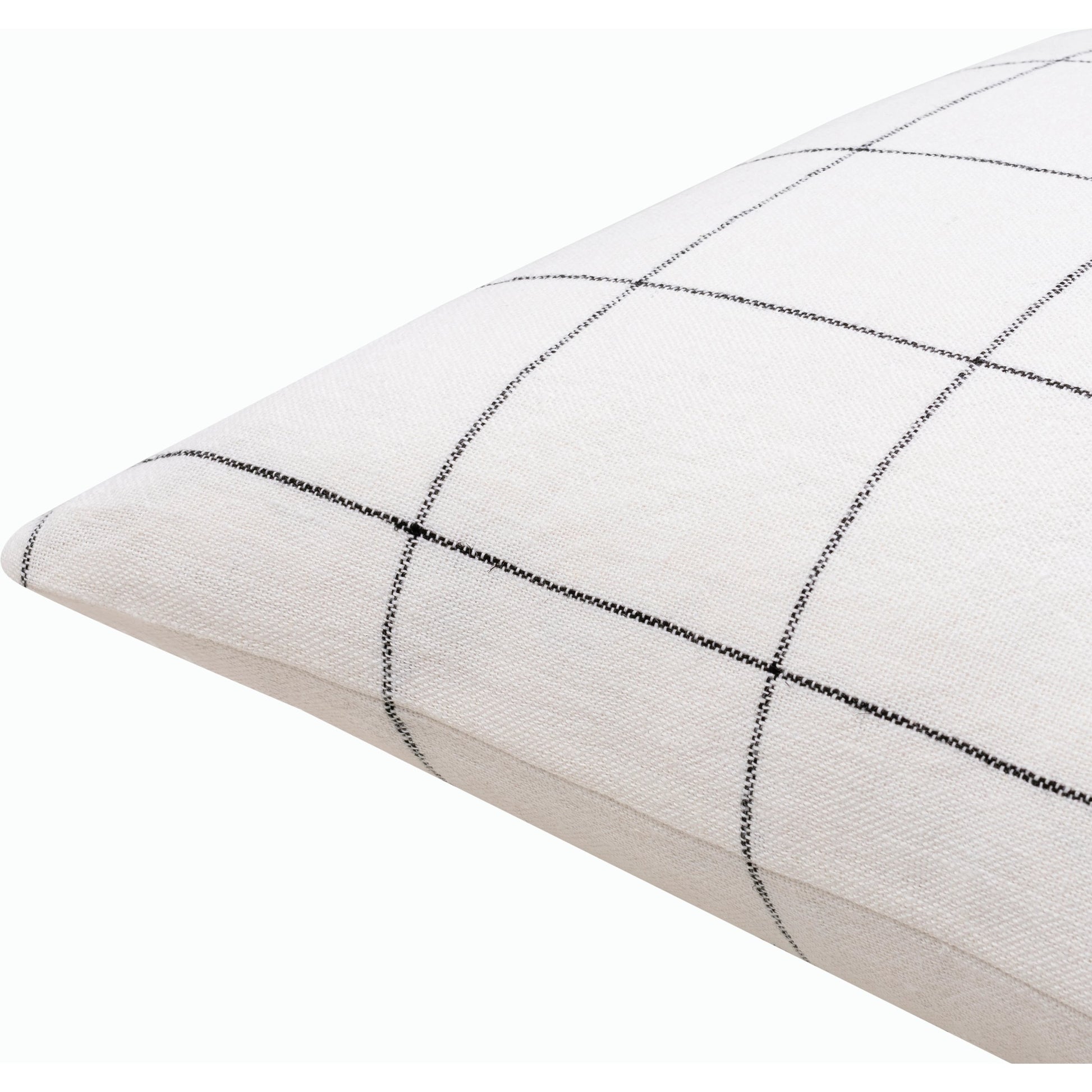 Vermont Pillow - 481780 by Surya in ivory, charcoal. Made from front: 100% linen, back: 100% linen in a modern style.