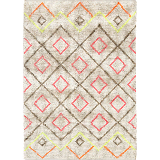 Verona Rug - 12902 by Surya in cream, dark brown, light green, orange, pink. Made from 60% wool, 20% jute, 20% polyester in a unique style.