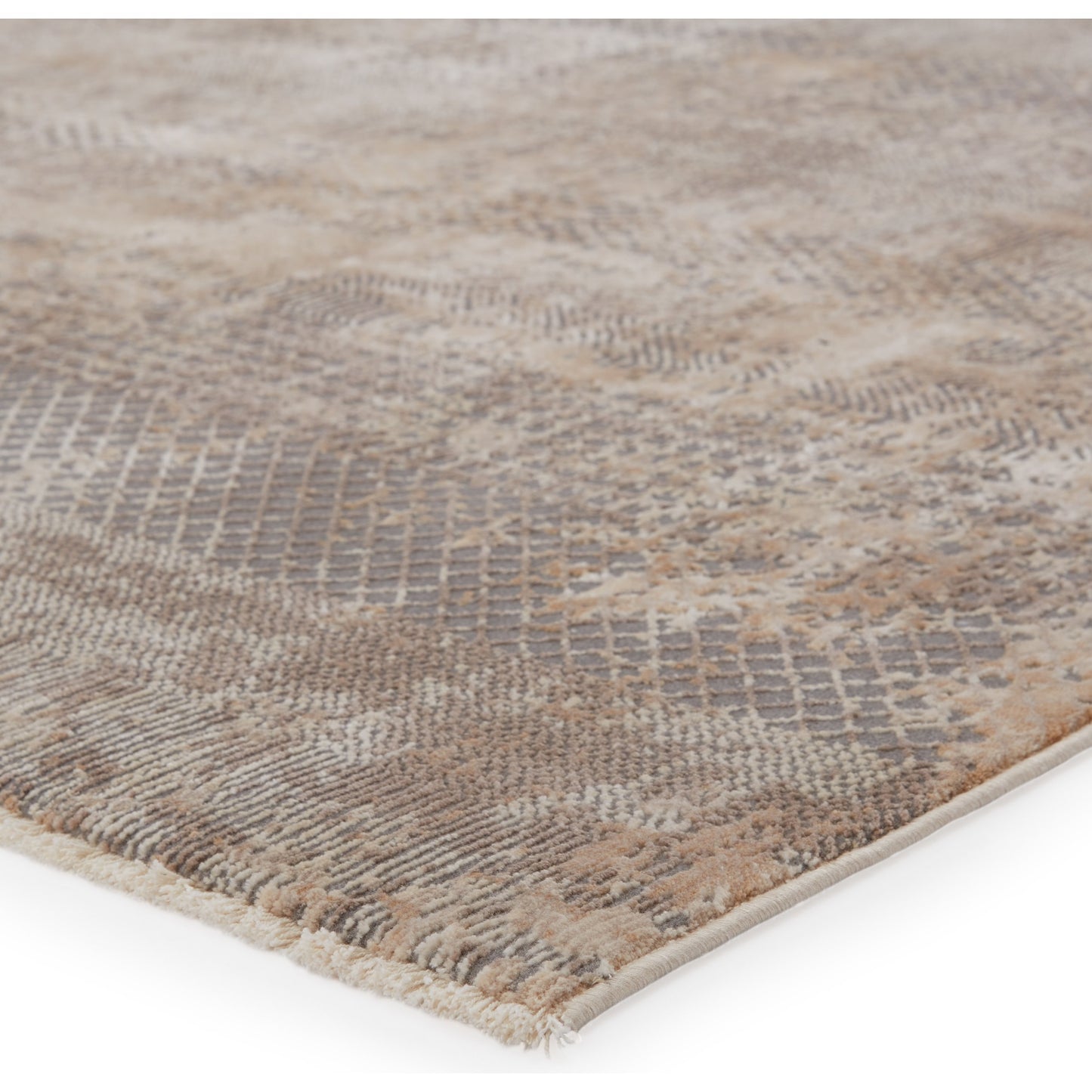 004 SI-1750530,SI-1750531,SI-1750532,SI-1750533,SI-2386520 | Closeup | Vienne VNE11 Rug by Jaipur Living in gray, tan. Made from 53% polyester 47% viscose in a unique style.