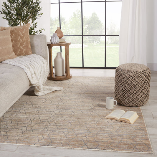 Vienne VNE12 Rug by Jaipur Living in tan, gray. Made from 53% polyester 47% viscose in a unique style.