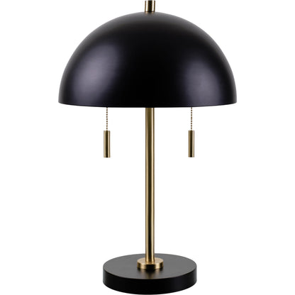 Vienne Accent Table Lamp.- 531761 by Livabliss in body: black, shade (outside): black, shade (inside): gold, finial: metallic - brass, harp: metallic - brass, cord: translucent and coloredplated. Made from iron, metal, polye