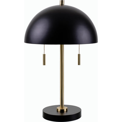 Vienne Accent Table Lamp.- 531761 by Livabliss in body: black, shade (outside): black, shade (inside): gold, finial: metallic - brass, harp: metallic - brass, cord: translucent and coloredplated. Made from iron, metal, polye
