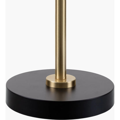 Vienne Accent Table Lamp.- 531761 by Livabliss in body: black, shade (outside): black, shade (inside): gold, finial: metallic - brass, harp: metallic - brass, cord: translucent and coloredplated. Made from iron, metal, polyester 