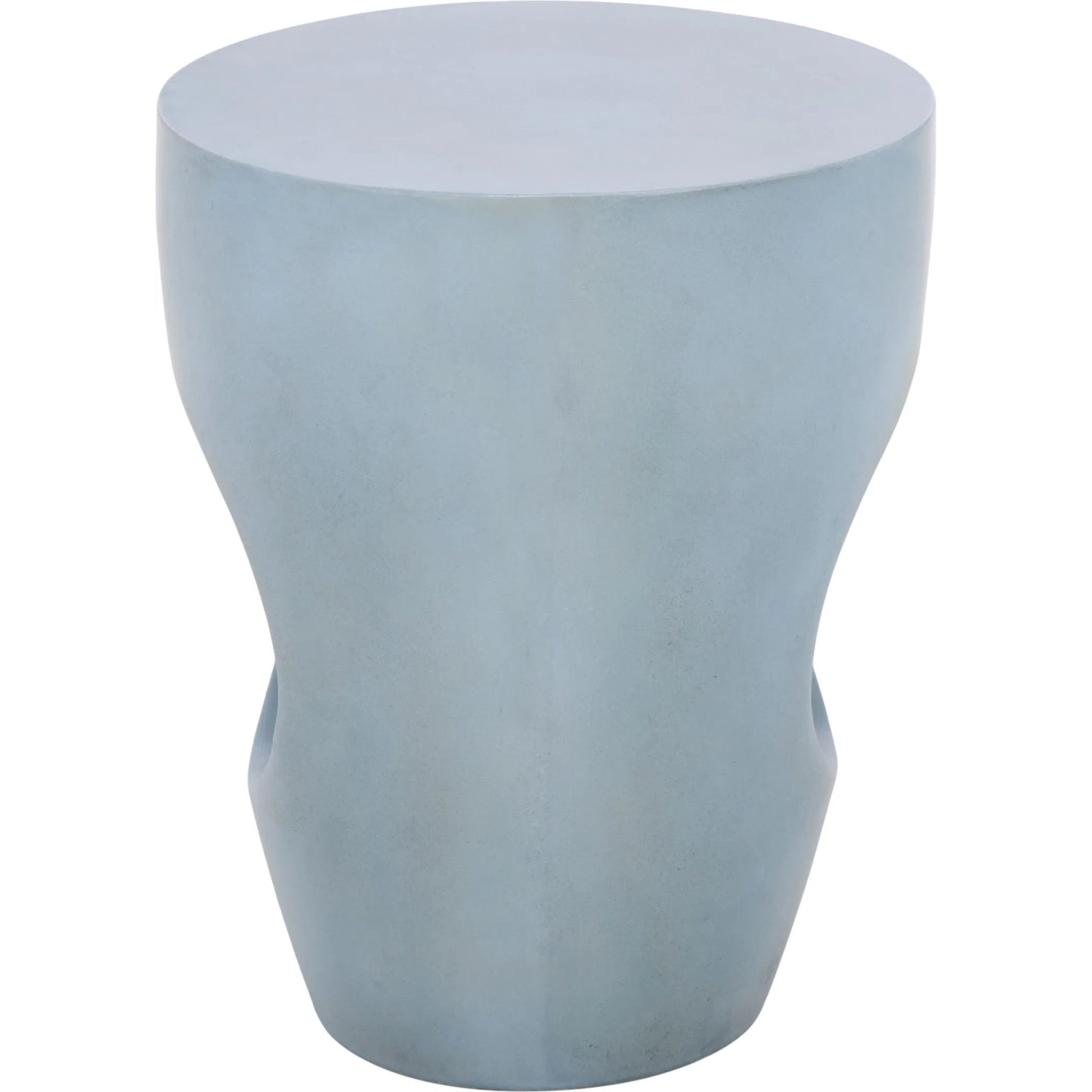 Allegan Accent Stool by HedgeApple Essentials in powder blue. Made from concrete in a unique style.