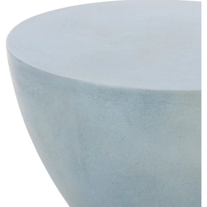 Hillsborough Accent Stool by HedgeApple Essentials in powder blue. Made from concrete in a unique style.