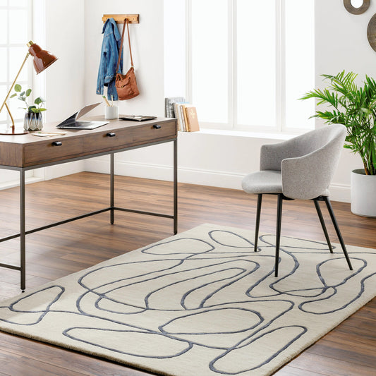 Vilnius Rug - 31489 by Surya in beige, charcoal. Made from main: 70% wool, main: 30% viscose in a unique style.