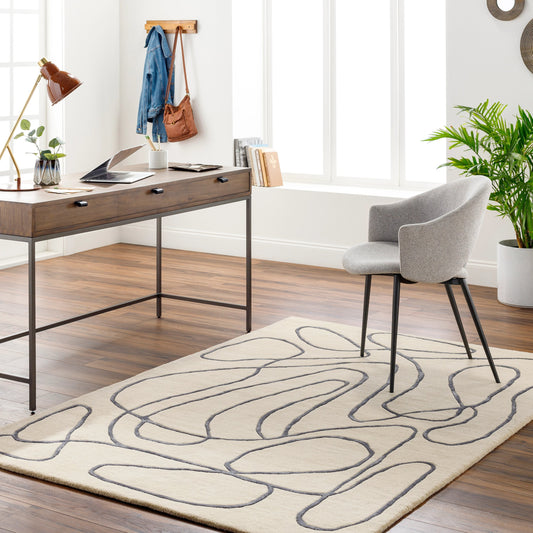 Vilnius Rug - 31489 by Surya in beige, charcoal. Made from main: 70% wool, main: 30% viscose in a unique style.