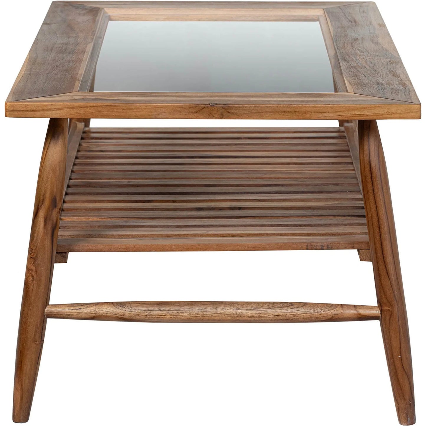 002 SI-2325325 | Additional Silo | Vineyard Outdoor - Rectangular Coffee Table by LH Imports in brown, clear and brown, glass. Made from teak wood, clear tempered glass in a transitional style.