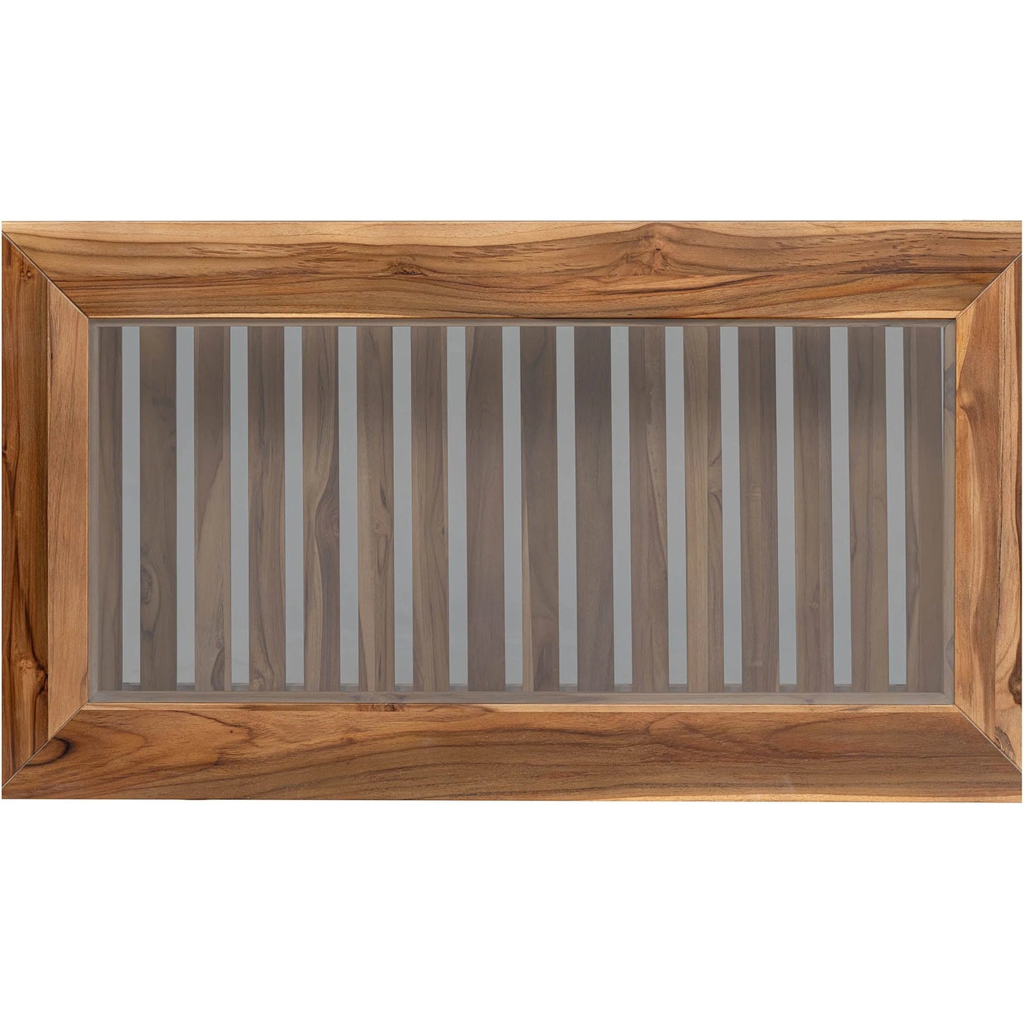003 SI-2325325 | Additional Silo | Vineyard Outdoor - Rectangular Coffee Table by LH Imports in brown, clear and brown, glass. Made from teak wood, clear tempered glass in a transitional style.