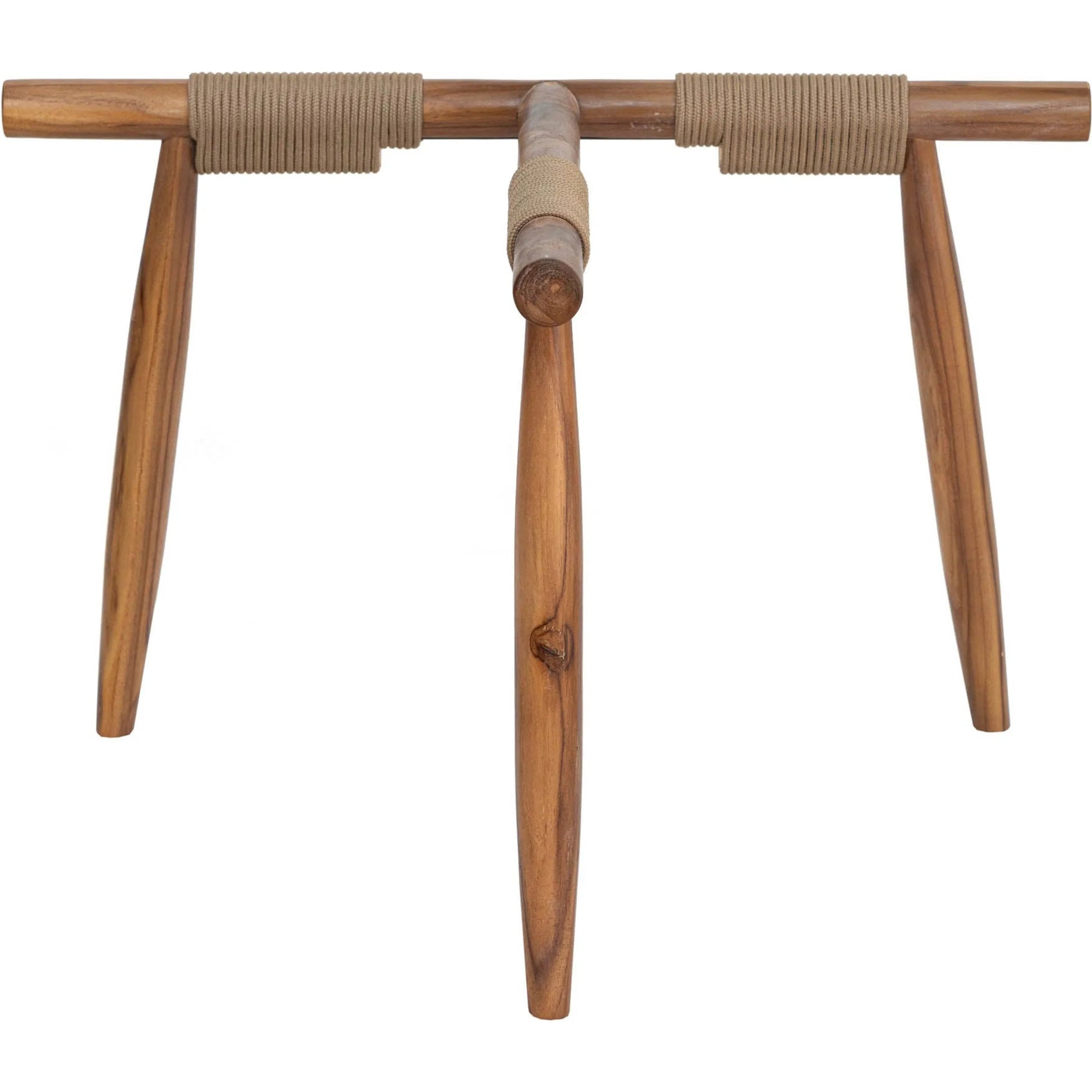 Vineyard Outdoor - Round Coffee Table by LH Imports in brown, clear and brown, glass. Made from teak wood, 100% polyester rope, clear tempered glass in a transitional style.