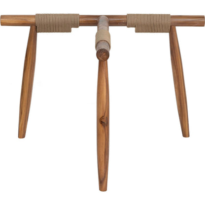 Vineyard Outdoor - Round Coffee Table by LH Imports in brown, clear and brown, glass. Made from teak wood, 100% polyester rope, clear tempered glass in a transitional style.