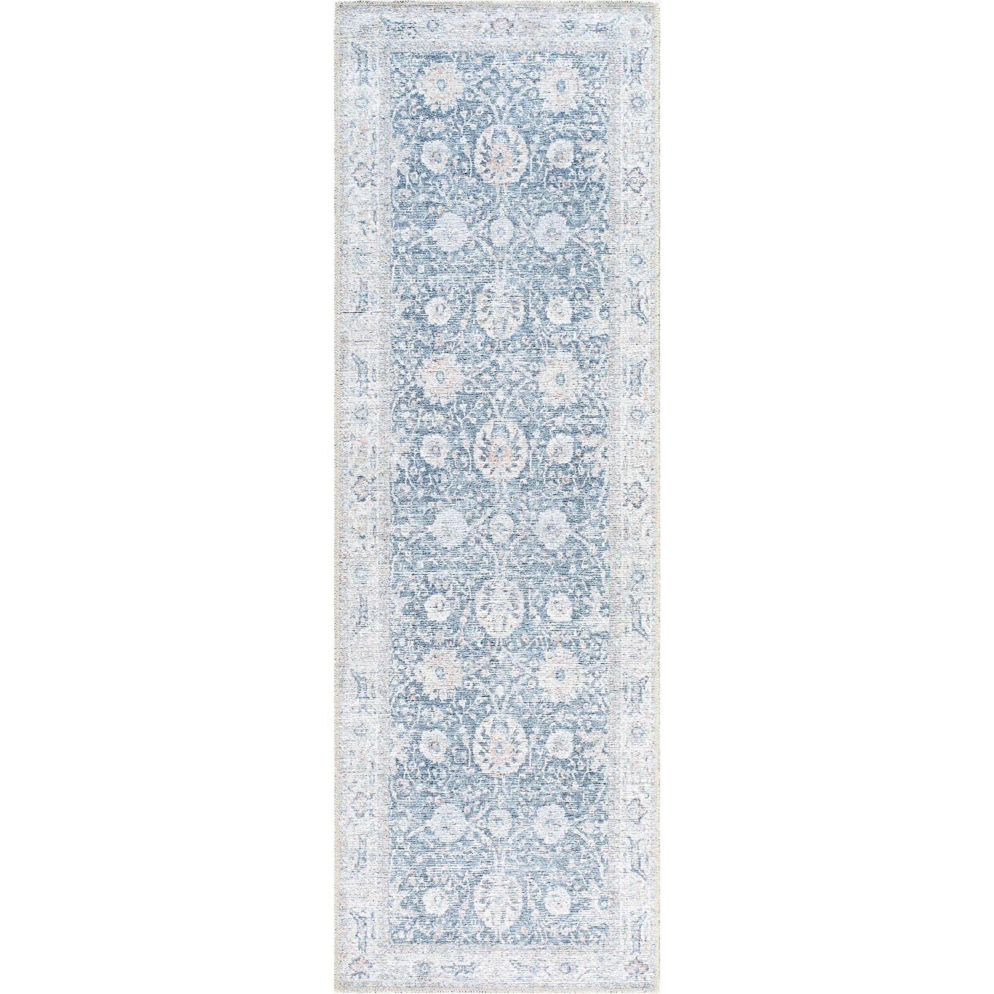 Vinny Rug - 33597 by Livabliss in dark blue, denim, light beige, light brown, light gray, orange. Made from main: 100% chenille-polyester in a unique style.