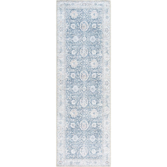 Vinny Rug - 33597 by Livabliss in dark blue, denim, light beige, light brown, light gray, orange. Made from main: 100% chenille-polyester in a unique style.