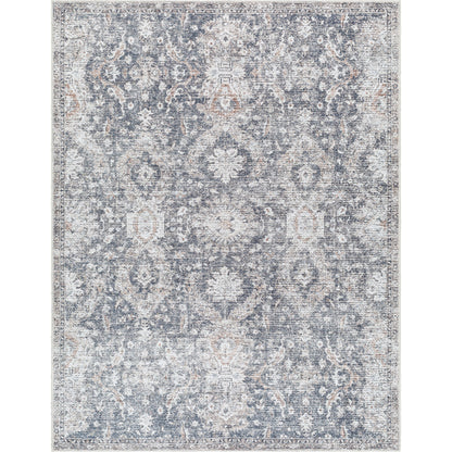 Vinny Rug - 33597 by Livabliss in dark blue, denim, light beige, light brown, light gray, orange. Made from main: 100% chenille-polyester in a unique style.