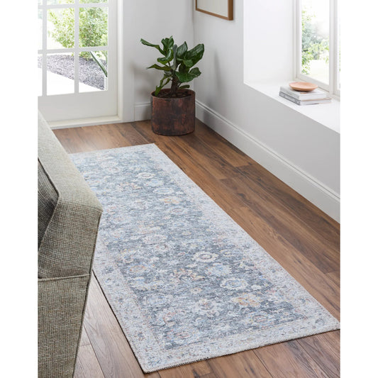 Vinny Rug - 487083 by Livabliss in black, denim, rust, pale blue, grass green, dark brown. Made from face: 100% chenille-polyester, warp: 97% cotton, 3% polyester in a unique style.