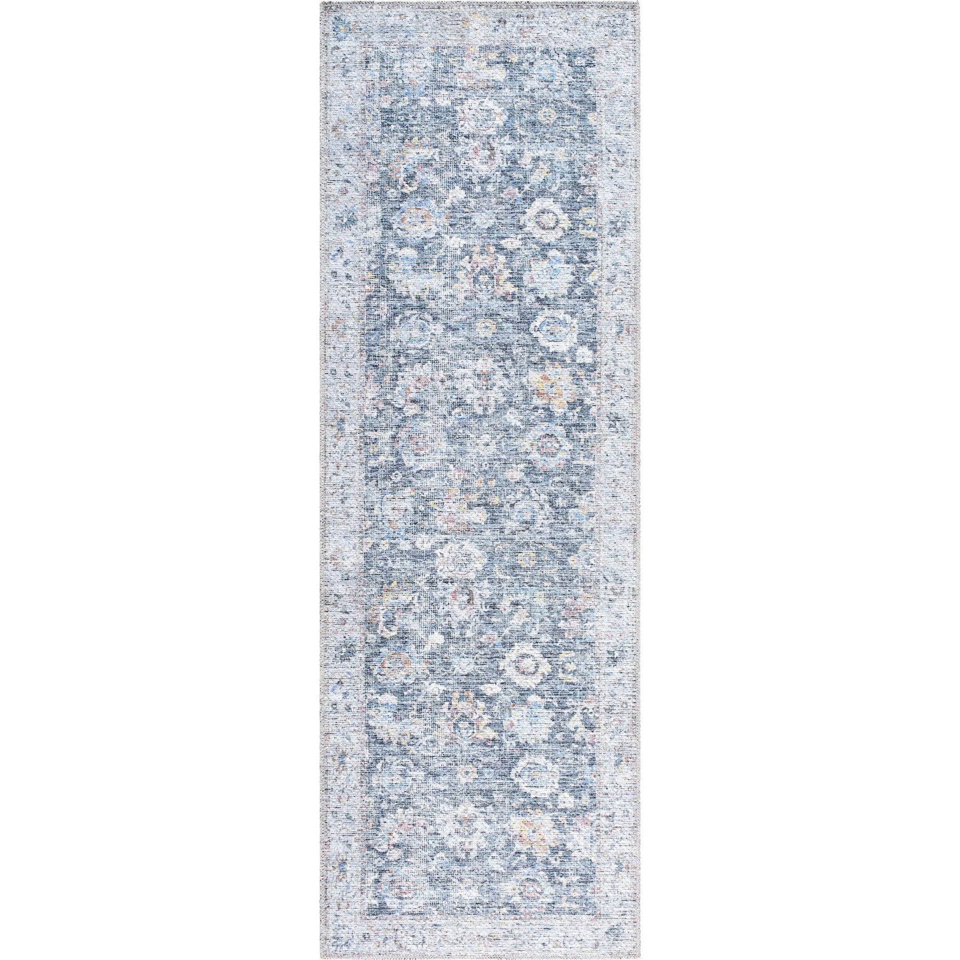 Vinny Rug - 487083 by Livabliss in black, denim, rust, pale blue, grass green, dark brown. Made from face: 100% chenille-polyester, warp: 97% cotton, 3% polyester in a unique style.