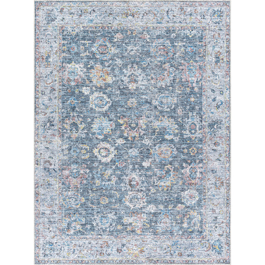Vinny Rug - 487083 by Livabliss in black, denim, rust, pale blue, grass green, dark brown. Made from face: 100% chenille-polyester, warp: 97% cotton, 3% polyester in a unique st
