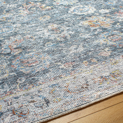 Vinny Rug - 487083 by Livabliss in black, denim, rust, pale blue, grass green, dark brown. Made from face: 100% chenille-polyester, warp: 97% cotton, 3% polyester in a unique style.