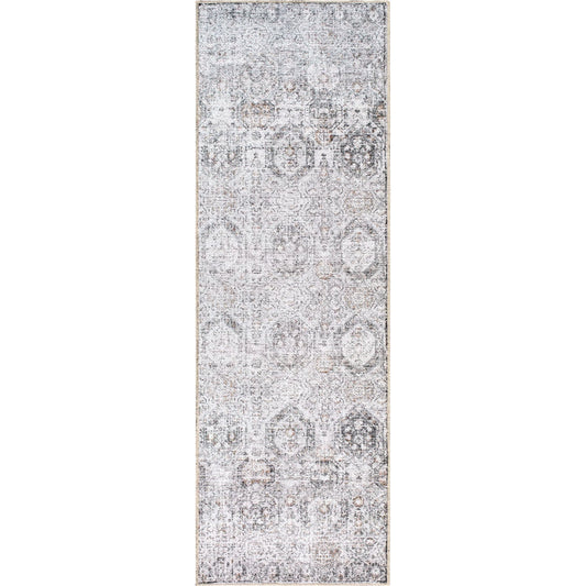 Vinny Rug - 487099 by Livabliss in light gray, black, amber, light beige, gray, white. Made from face: 100% chenille-polyester, warp: 97% cotton, 3% polyester in a unique style.