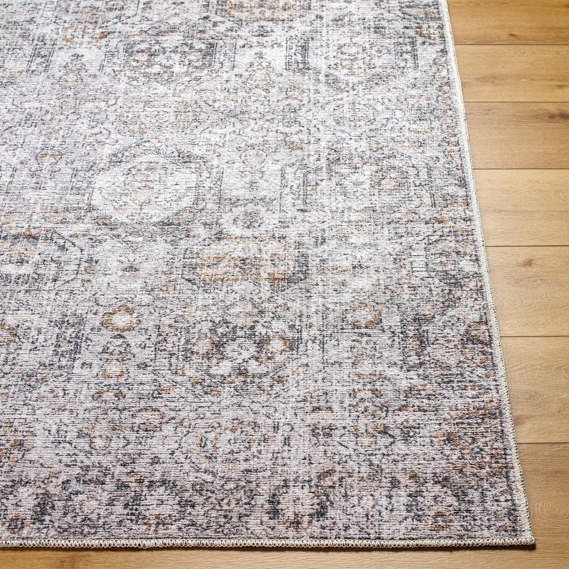 Vinny VNY-2309 Rug by Livabliss in light gray, black, amber, light beige, gray, white. Made from face: 100% chenille-polyester, warp: 97% cotton, 3% polyester in a unique style.