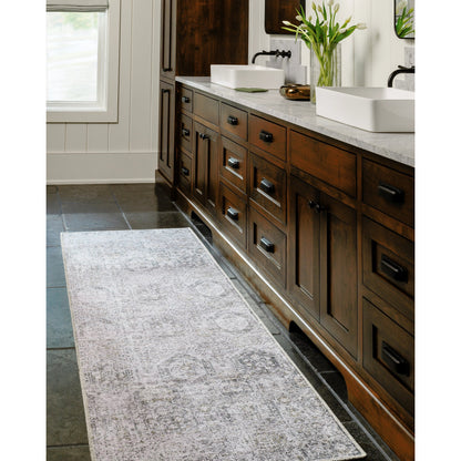 Vinny Rug - 487099 by Livabliss in light gray, black, amber, light beige, gray, white. Made from face: 100% chenille-polyester, warp: 97% cotton, 3% polyester in a unique style.