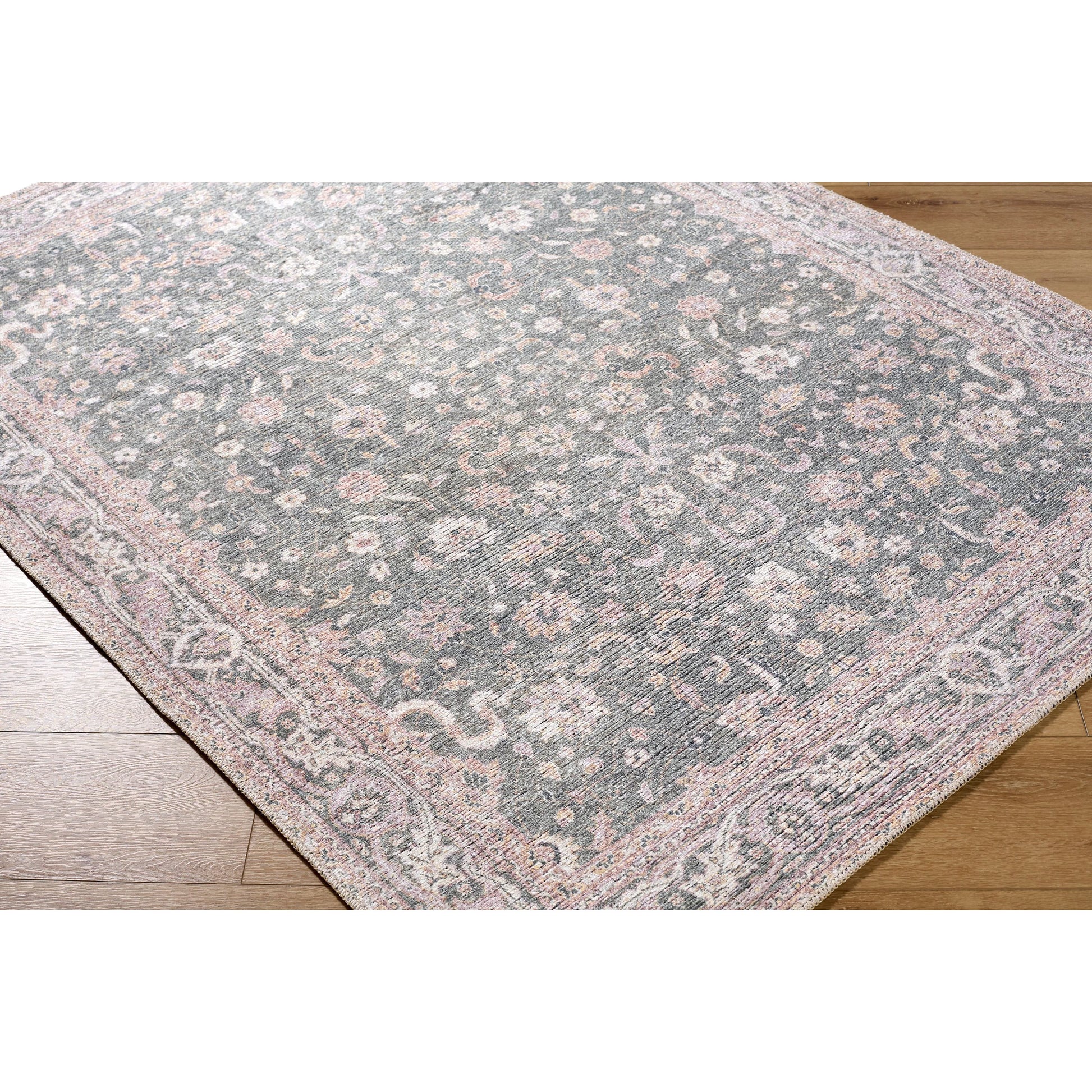 Vinny 533587 Rug by Livabliss in emerald, cream, orange, light pink, dark green. Made from polyester in a unique style.