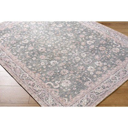 Vinny 533587 Rug by Livabliss in emerald, cream, orange, light pink, dark green. Made from polyester in a unique style.