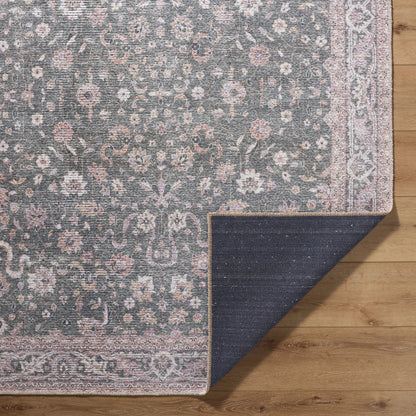 Vinny 533587 Rug by Livabliss in emerald, cream, orange, light pink, dark green. Made from polyester in a unique style.
