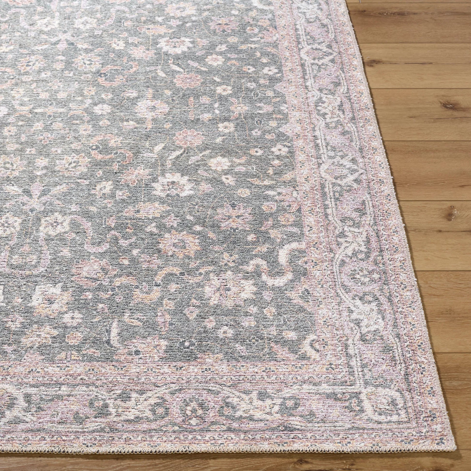 Vinny 533587 Rug by Livabliss in emerald, cream, orange, light pink, dark green. Made from polyester in a unique style.