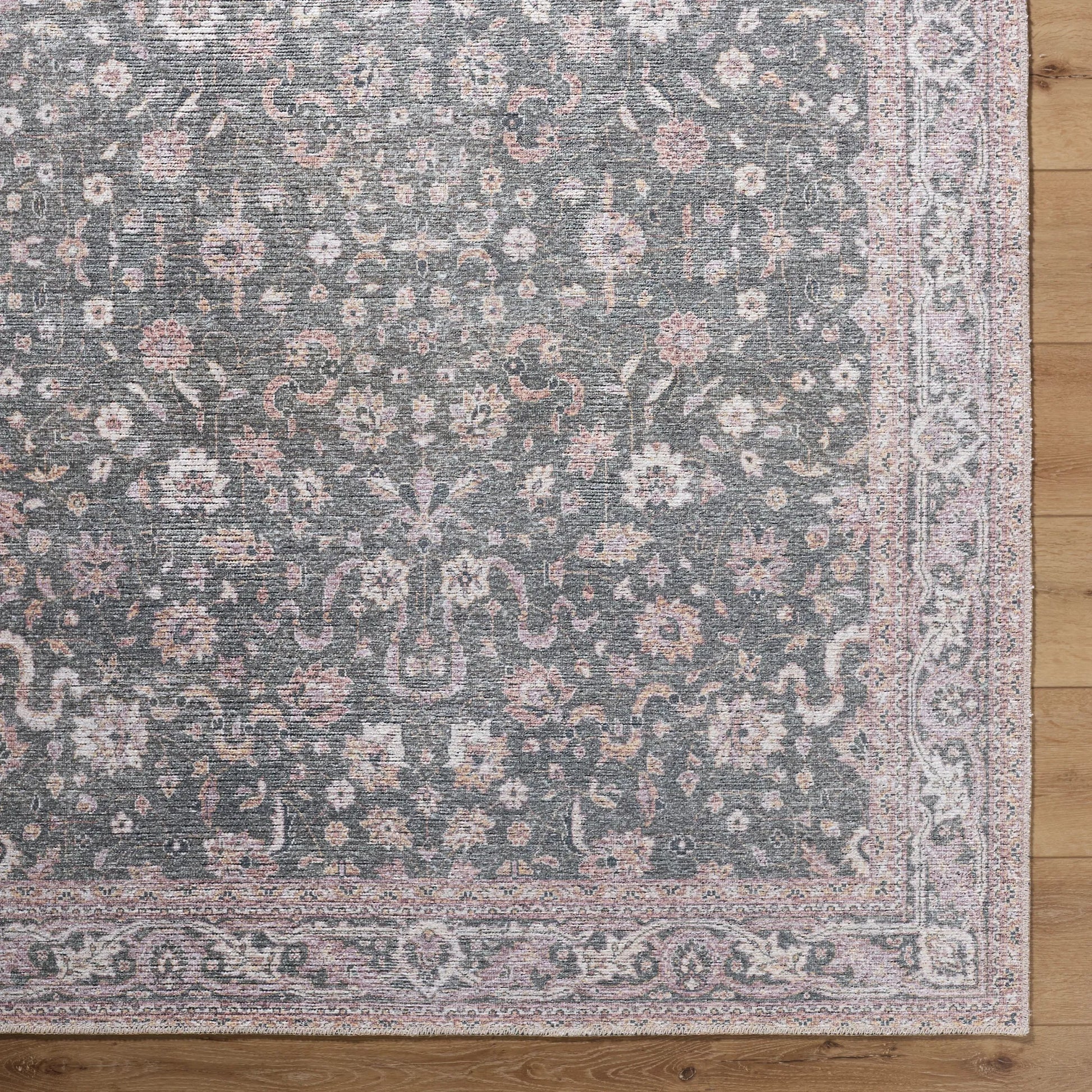 Vinny 533587 Rug by Livabliss in emerald, cream, orange, light pink, dark green. Made from polyester in a unique style.