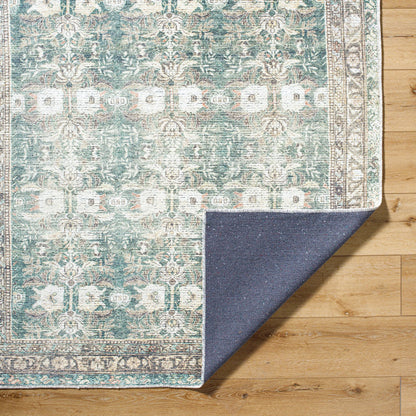Vinny Rug - 533603 by Livabliss in medium green, sage, charcoal, cream, beige, orange. Made from polyester in a unique style.