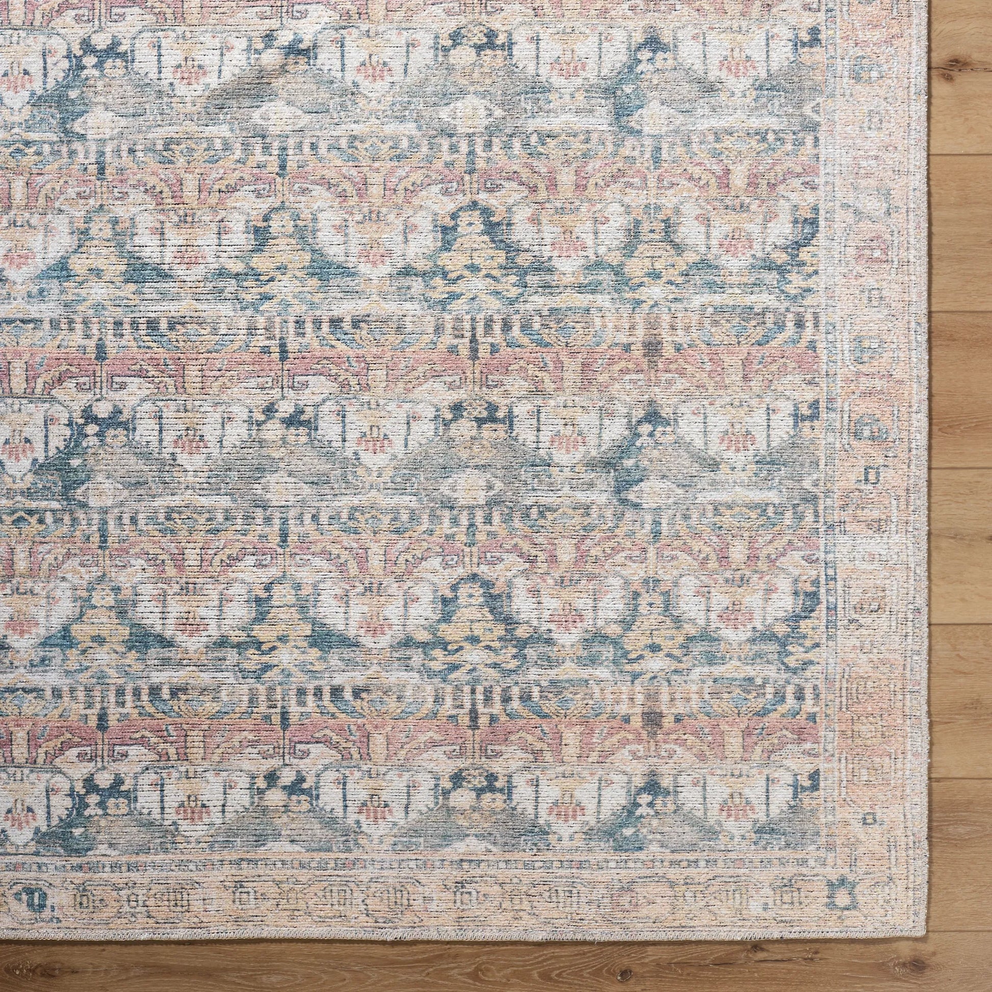Vinny 533611 Rug by Livabliss in medium green, cream, tan, rust, orange. Made from polyester in a unique style.