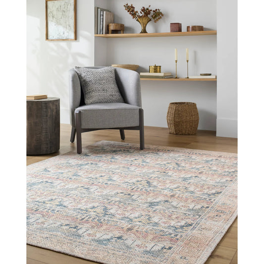Vinny 533611 Rug by Livabliss in medium green, cream, tan, rust, orange. Made from polyester in a unique style.